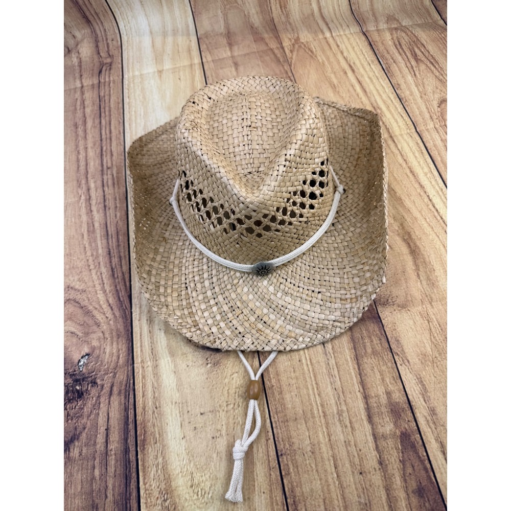 Dorfman Hat Co Seagrass Straw Cowboy Hat Natural Western Sun Concho L/XL New
